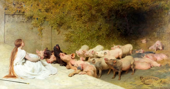 Circe y los compañeros de Ulises Briton Rivière